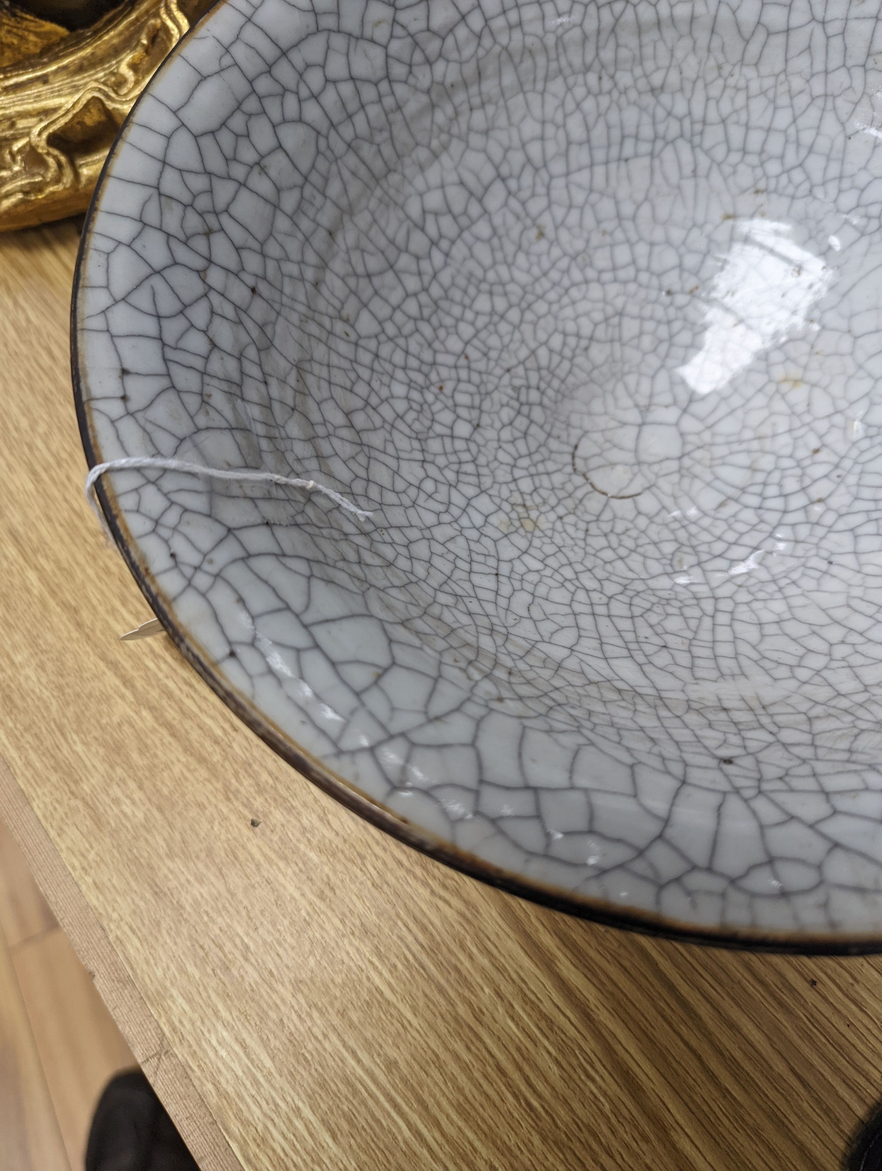 A Chinese crackle glaze bowl - 27cm diameter